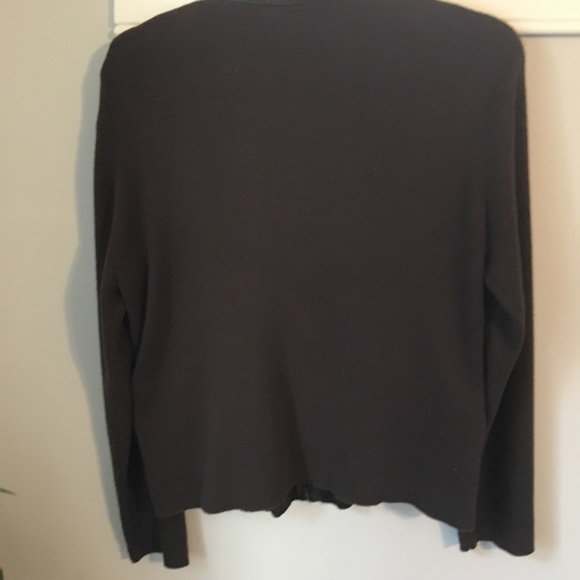 Escapade brown suede and leather zip up sweater - Picture 6 of 7